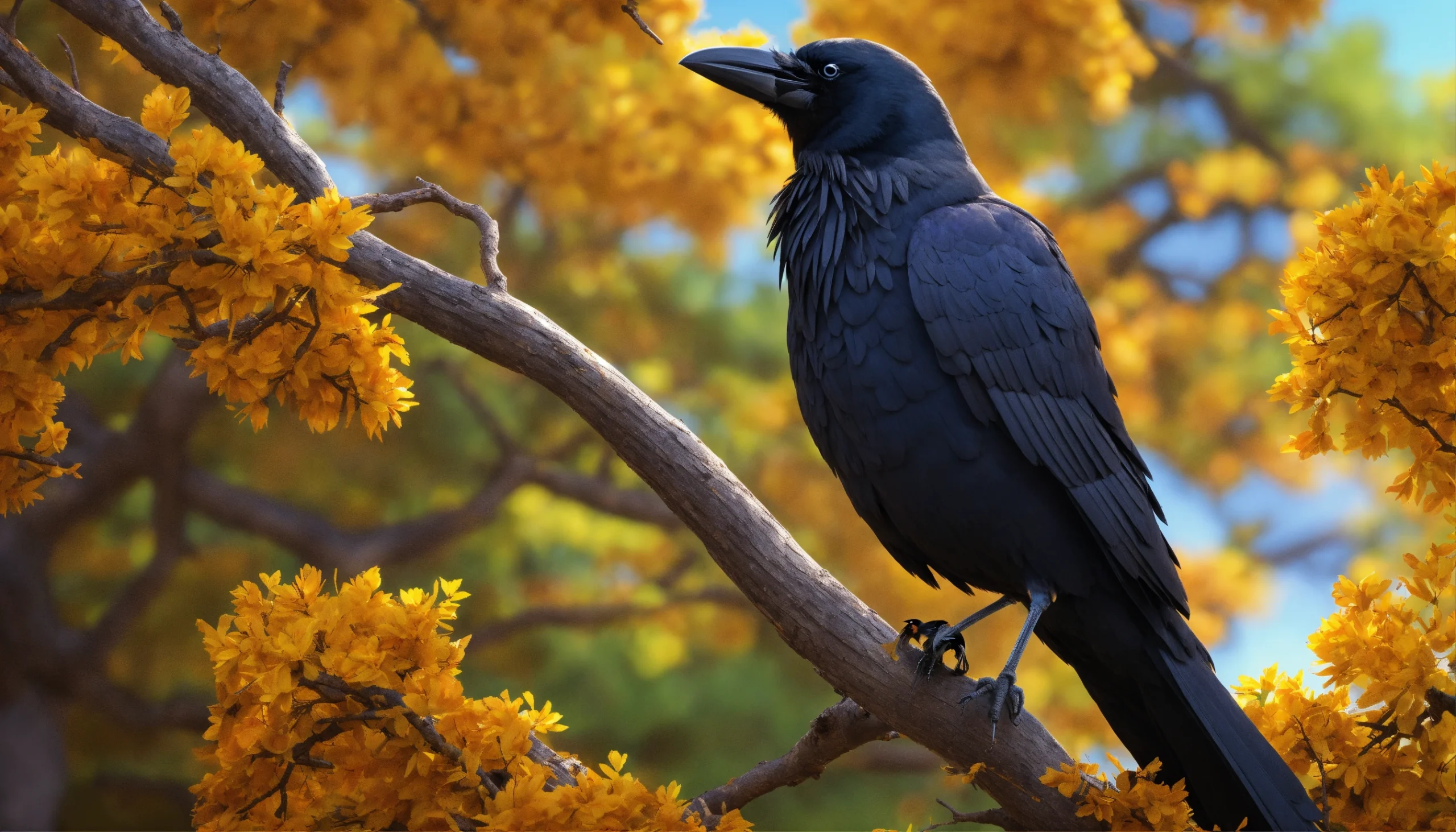 Grote kraaiachtige vogel met omlaagvallende dij-veren. (4)