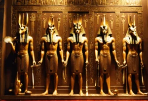 Oud- Egyptische urn waarin de organen van een mummie werden bewaard. (6)