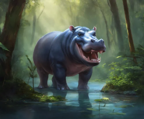 Tijdelijke familie van het nijlpaard (4)