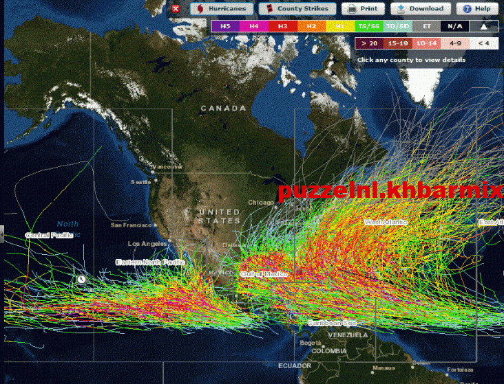 in welke periode ontstaan hurricanes in het oosten en zuidoosten van de vs?