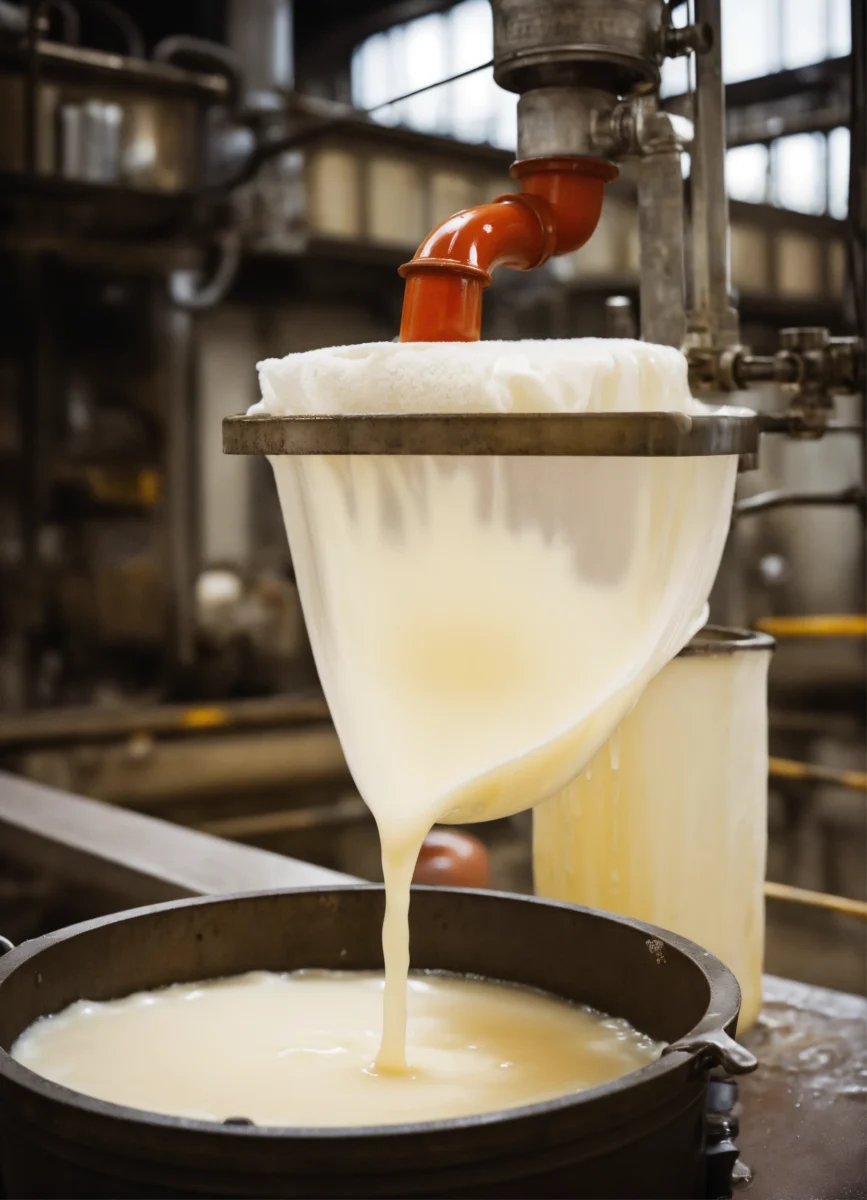 De wrongel wordt in dit doek geperst (8)