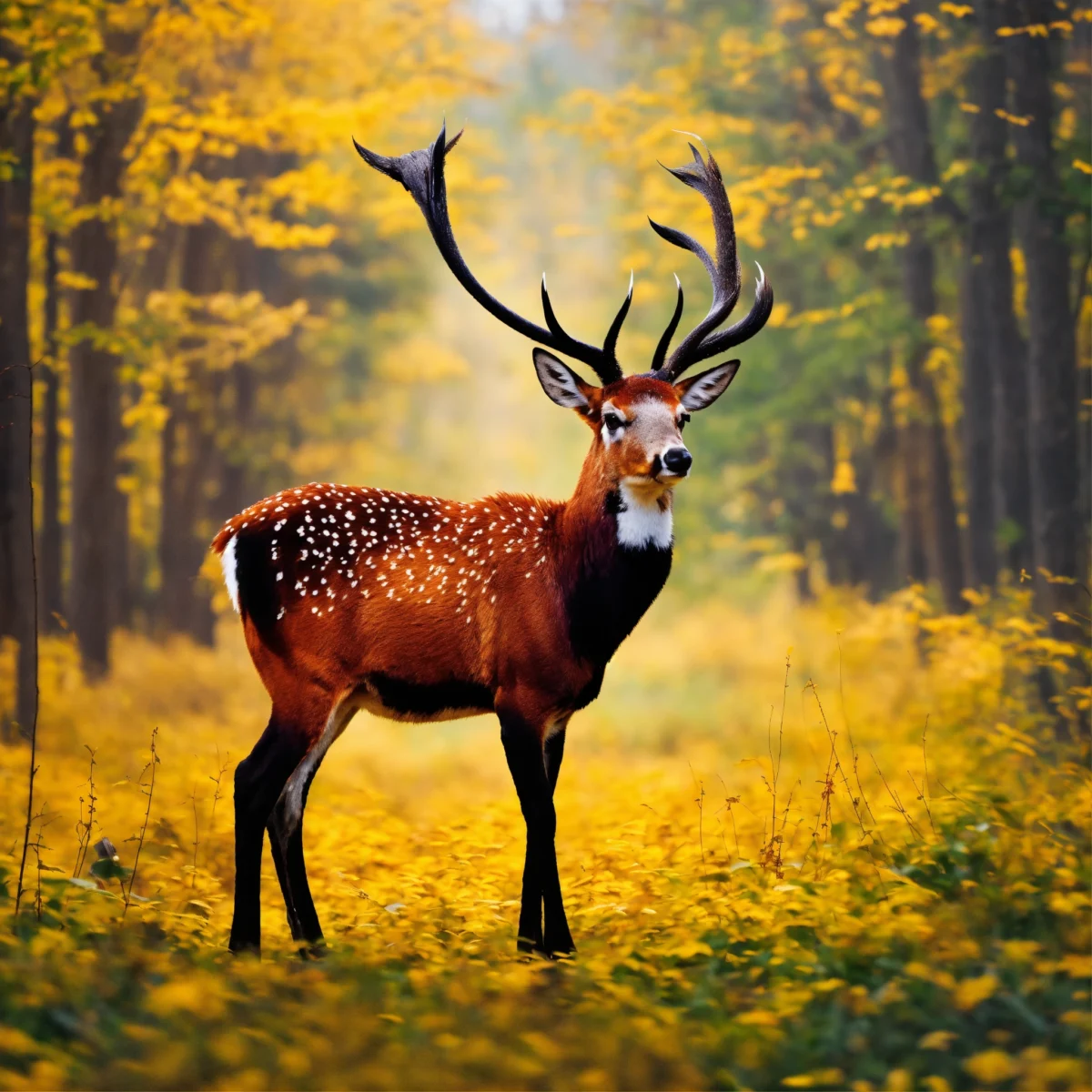 Het gewei van het mannetje van deze hertachtige bestaat uit maximaal 8 takken (6)