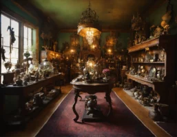 Hoe heet een winkel met zeer oude boeken (12)