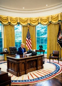 In deze ruimte in het Witte Huis staat het bureau van de am president (4.6)