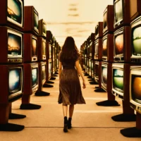 Vreedzame wolf op tv (3)