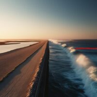 langgerekte wal scheidt een lagune van de open zee (4)