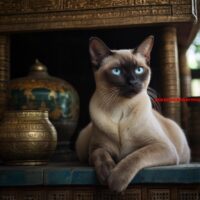 Fokkers noemen dit kattenras de traditionele siamees. (4) letters