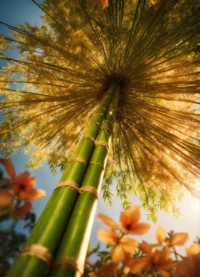 Grasachtige plant die wel 80 cm per dag kan groeien. (6)