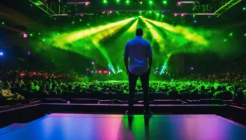 Uit het Engels ontleende verkorte woord voor de wereld van het amusement (8) letters