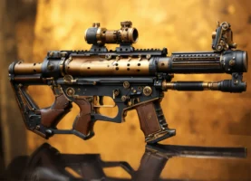 Verkort woord voor een pistoolmitrailleur die in WO II veel door de Britten gebruikt werd. (4)