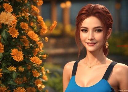 Het knappe meisje zorgt voor de verbinding (5)