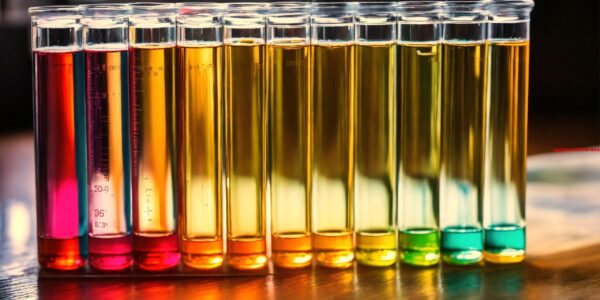 Hoe heet de stof die in een zure omgeving rood in en in een basische omgeving blauw (7)