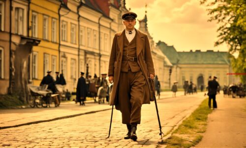 Deze deken is de bezitter van een lange wandelstok