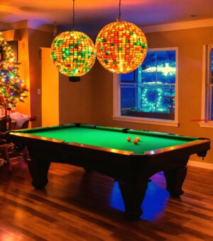 Dit ruwe wollen weefsel wordt gebruikt op biljarttafels. (4)