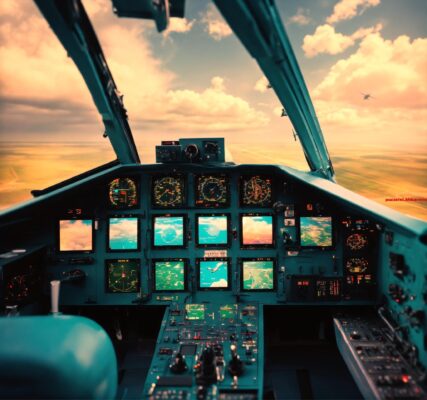 Zender die de muziek in vliegtuigen verzorgt. (3.5)