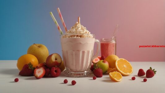 drank van geklopte melk roomijs en vruchtensap