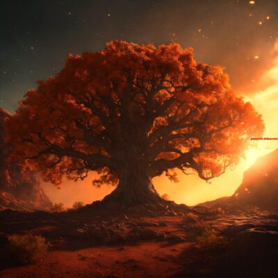 Bolwerk van een boomdeeltje. (7)