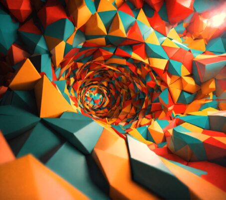 Kunststroming waarbij wordt gespeeld met optische illusies. (5)