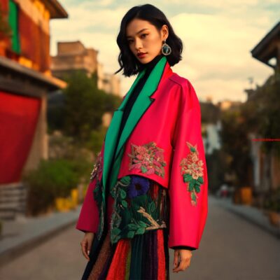 Een stukje stof van 69 cm als omslag aan mijn jas. (5)