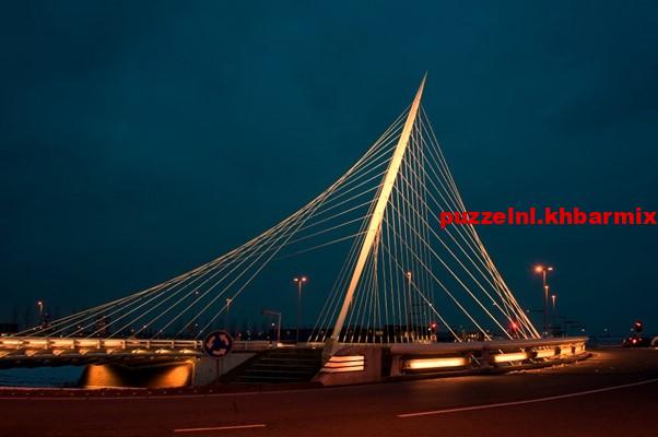 Een van de drie Calatravabruggen in de Haarlemmermeer. (6)