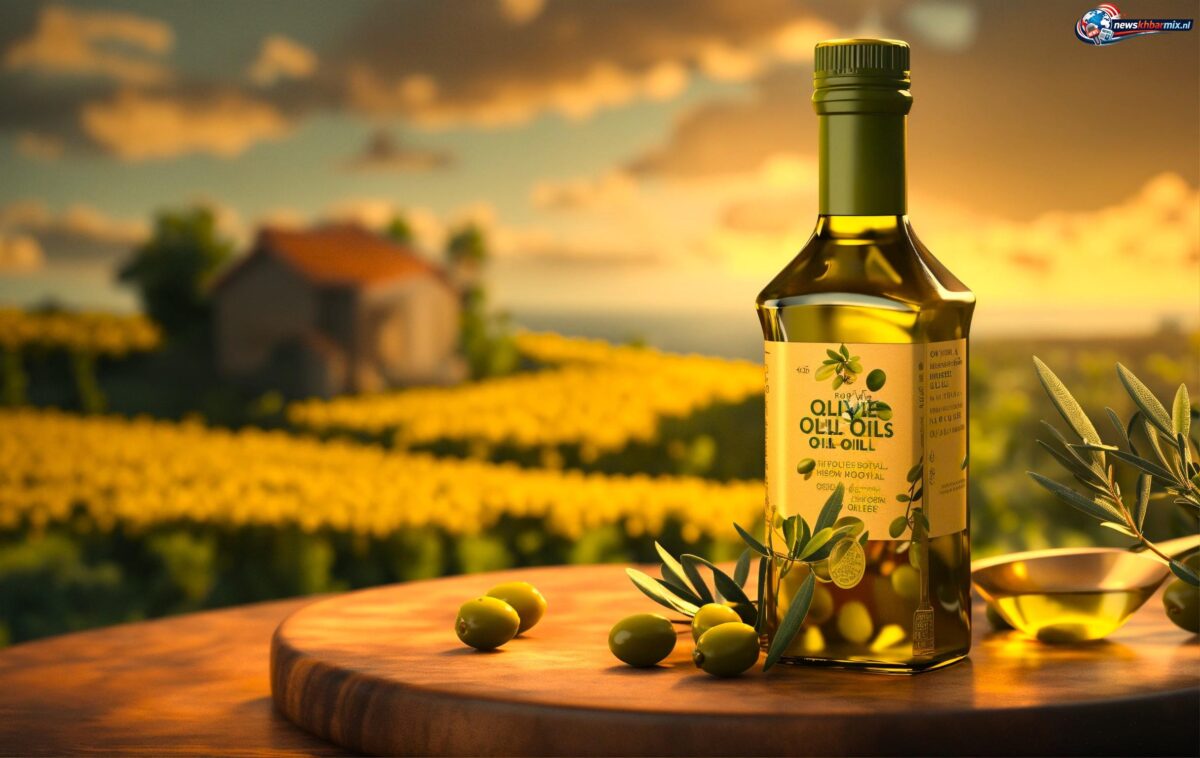 Groene eetbare vrucht waar ook olie uit geperst wordt. (4)