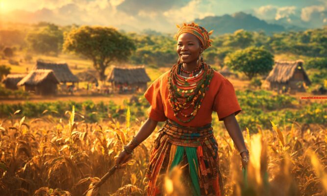 Wat een gein; Ria vermaakt zich in Afrika. (7) letters