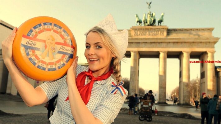 Welk kaasmeisje is hét symbool voor Nederland in Duitsland (4,5)