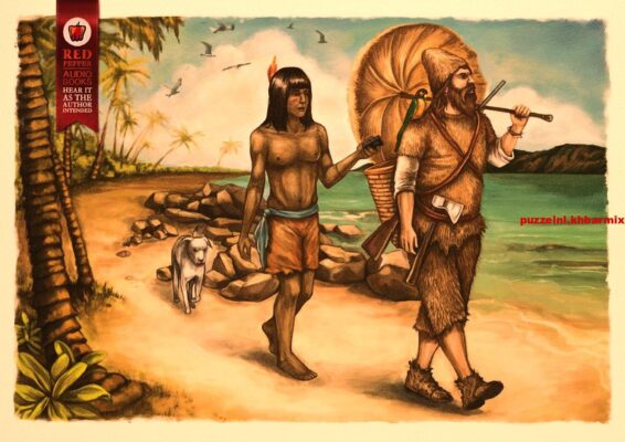 Hoe noemde Robinson Crusoe zijn metgezel (6) letters