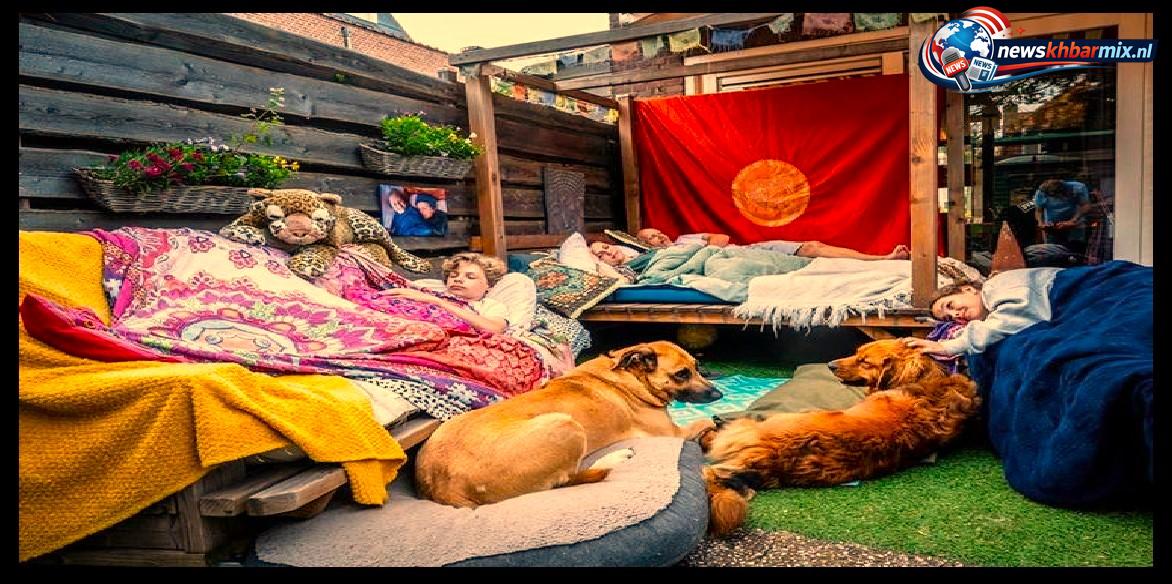 Vuile plek in de slaapplaats. (9)