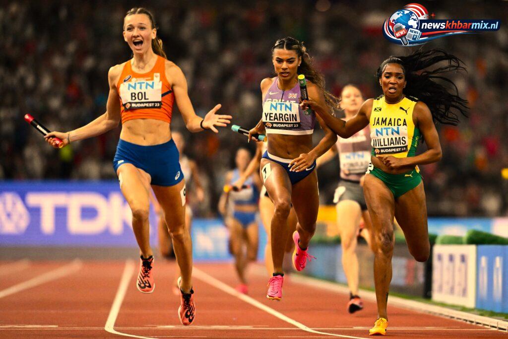 Wie was de Nederlandse slotloopster bij de gouden 4x400 m-race in Parijs 2024 (8)